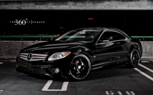 Черный Mercedes-Benz CL-class на ночной парковке
